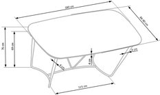 Stół prostokątny Manchester 90 cm do salonu jadalni kuchni orzech czarny złoty - Miniaturka zdjęcia nr 7