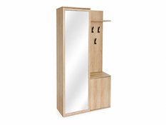 Garderoba do przedpokoju DUO 180x95x35 cm z lustrem wieszakami szafka na buty dąb sonoma lewa - Miniaturka zdjęcia nr 4