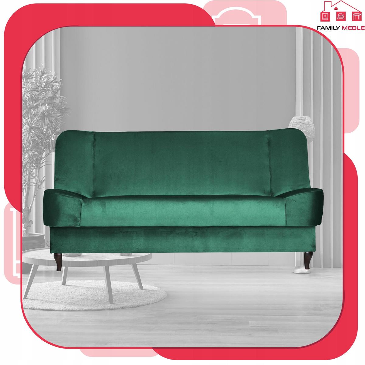 Wersalka SARA 200x95 cm butelkowa zieleń rozkładana kanapa z pojemnikiem sofa do salonu Monolith nr. 2