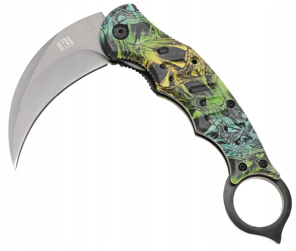 Nóż myśliwski 20 cm / 7 cm scyzoryk karambit składany turystyczny survivalowy wielobarwny nr. 3