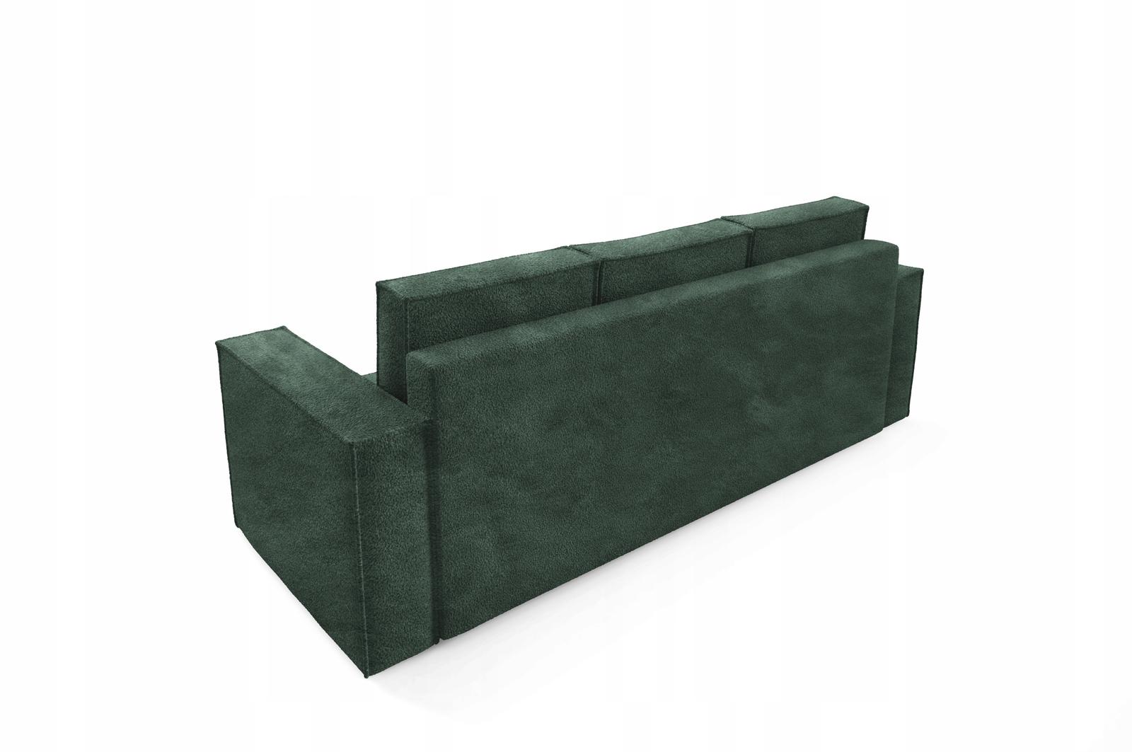 Kanapa CORDA 248x96x93 cm sofa z funkcją spania automat i pojemnik BOUCLE zielona do salonu nr. 5