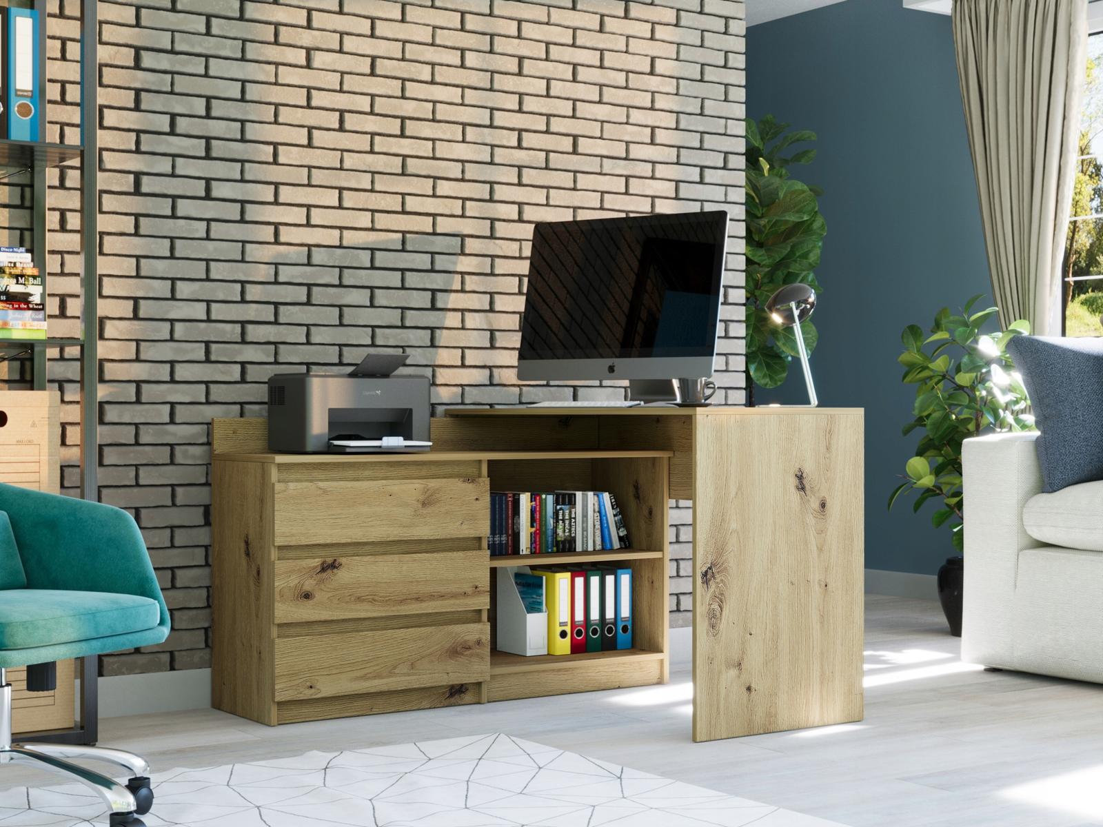 Biurko MODERN 120x76x50 cm z szufladami i półkami do sypialni i salonu artisan nr. 2