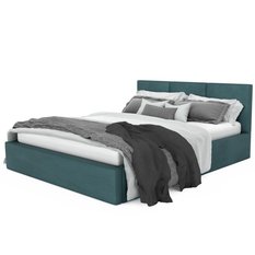 Łóżko tapicerowane do sypialni 180x200x88 podwójne z pojemnikiem basic turkusowe - Miniaturka zdjęcia nr 10
