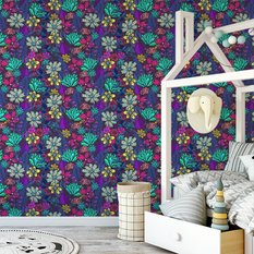 Tapeta Dla Dziewczynki Kolorowe KWIATKI Roślinki 53x1000  - Miniaturka zdjęcia nr 5