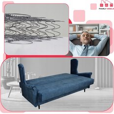 Wersalka sofa uszak kanapa rozkłada Ari niebieska - Miniaturka zdjęcia nr 6