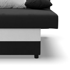 Kanapa 3-osobowa NOLA 191x92x91 cm wygodna sofa rozkładana z pojemnikiem do pokoju do salonu sprężyna bonell czarna biała - Miniaturka zdjęcia nr 6