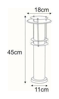 Lampa ogrodowa stojąca K-LP238-450 TARES 18x45x18 cm do ogrodu chrom nr. 2