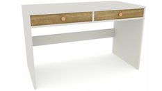 Toaletka biurko MONODIS 120x75x50 cm do sypialni biała front drewno retro 