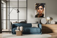 Obraz Złoty PORTRET Kobieca Twarz Styl Glamour Abstrakcja Do Salonu 80x120cm - Miniaturka zdjęcia nr 10