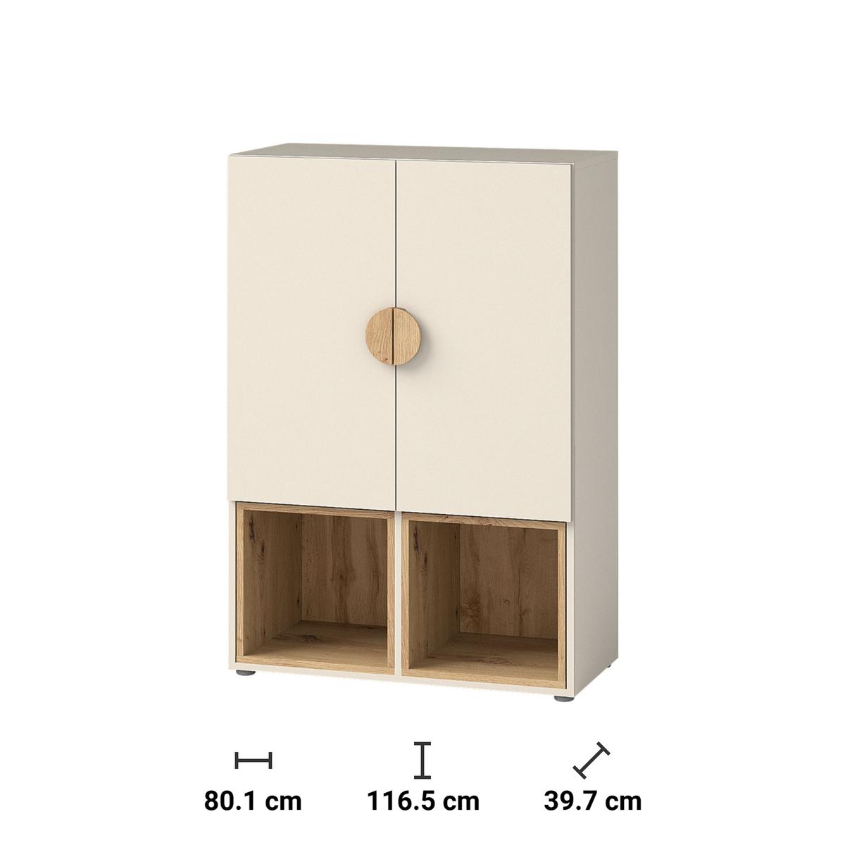 Szafka 80,1x39,7x116,5 cm z dwoma drzwiczkami i dwoma półkami kaszmir do pokoju lub salonu czy sypialni nr. 3