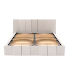 Łóżko tapicerowane 160x200 premium z pojemnikiem do sypialni kremowe wezgłowie 107 cm - Miniaturka zdjęcia nr 16