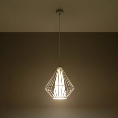 Lampa wisząca DEMI biała 130x28x28cm nowoczesna E27 do salonu - Miniaturka zdjęcia nr 3