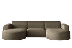 Sofa MODENA STUDIO U 299x78x165 cm bez funkcji spania do salonu brązowy