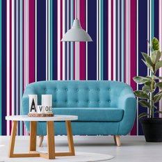Tapeta ścienna do salonu, kolorowe, pionowe paski  - Miniaturka zdjęcia nr 4