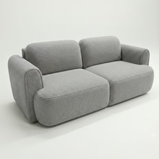 Kanapa rozkładana ITALY 253x110x71 cm sofa z funkcją spania tkanina LOOP szara - Miniaturka zdjęcia nr 1