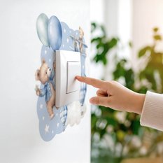 Naklejka Pod Włącznik Światła Misie Balony Gwiazdki 20x20 Chmurki Dla Dzieci - Miniaturka zdjęcia nr 7