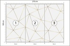 Fototapeta Do Sypialni Złoty Wzór GEOMETRYCZNY Abstrakcja Efekt 3D - Miniaturka zdjęcia nr 2