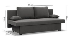 Kanapa 3-osobowa NOLA 191x92x91 cm wygodna sofa rozkładana z pojemnikiem do pokoju do salonu sprężyna bonell czarna biała - Miniaturka zdjęcia nr 8