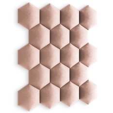 Panele tapicerowane 26x30 hexagon magic velvet różowy - Miniaturka zdjęcia nr 6