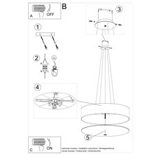 Żyrandol SKALA 105x70x70cm czarna lampa nowoczesna E27 do salonu - Miniaturka zdjęcia nr 5