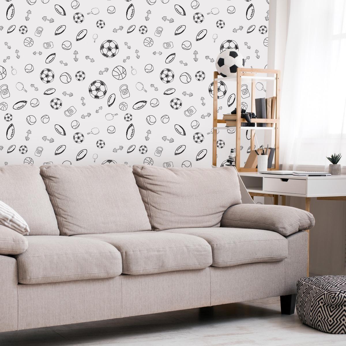 Tapeta do pokoju Chłopca Piłki Dekoracja 3D Nowoczesna nr. 4