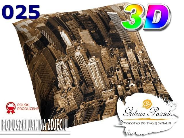 Poszewka 3D bawełna satyna 70x80cm MIASTA WIEŻOWCE