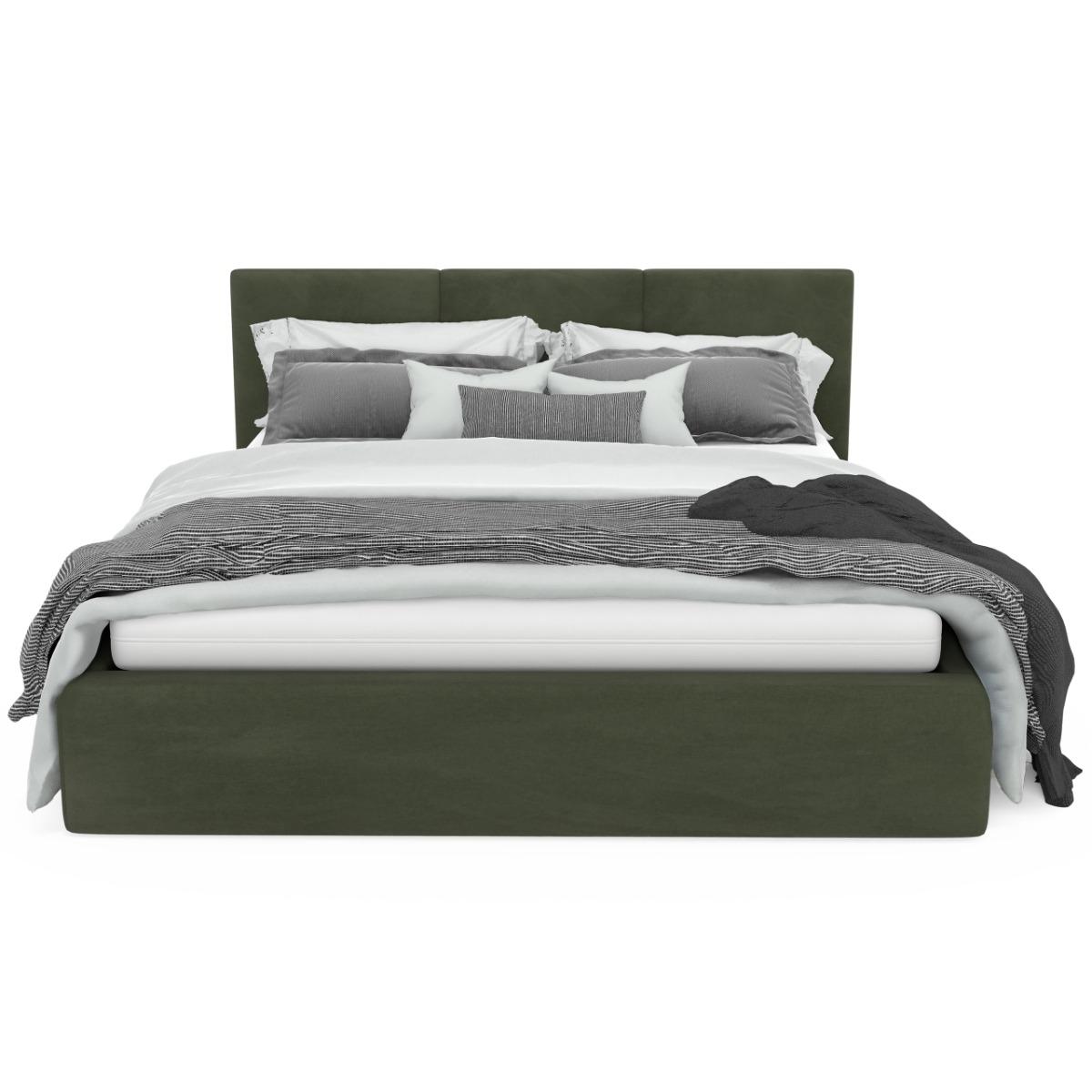 Łóżko tapicerowane do sypialni basic 120x200x88 cm podwójne khaki nr. 7