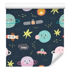 Tapeta Dziecięca KOSMOS Planety Gwiazdki Rakiety 53x1000 - Miniaturka zdjęcia nr 7