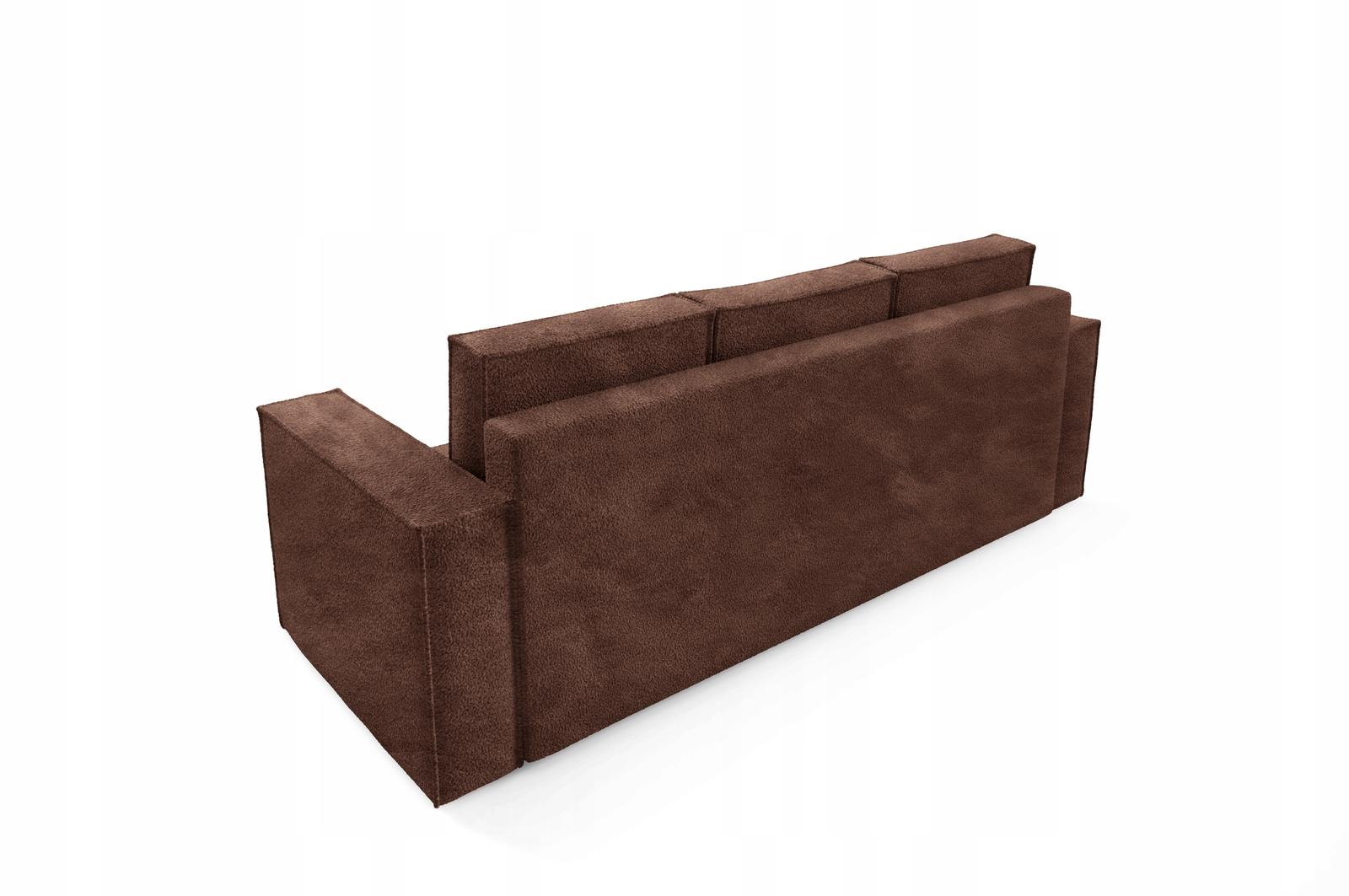 Kanapa CORDA 248x96x93 cm sofa z funkcją spania automat i pojemnik BOUCLE brązowa do salonu nr. 4