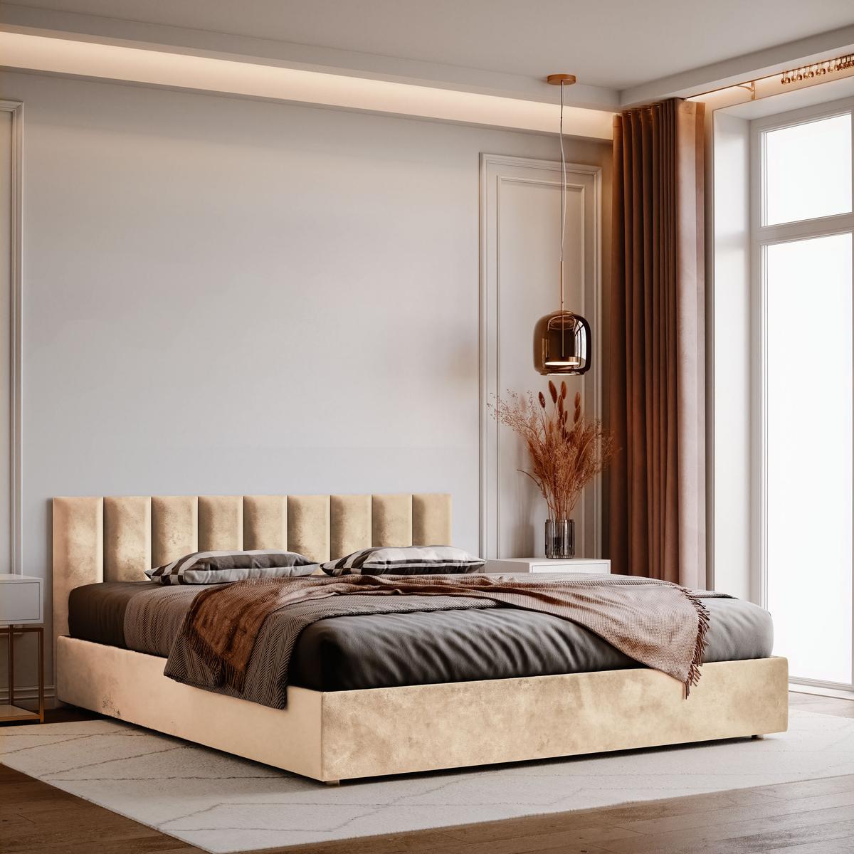  Panele tapicerowane 80x20 cm na ścianę magic velvet beżowy nr. 5