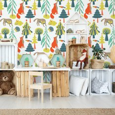 Tapeta dla dzieci – Leśne zwierzęta, styl nowoczesny  - Miniaturka zdjęcia nr 4