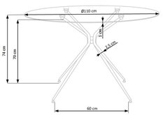 Stół okrągły 110 cm do salonu jadalni kuchni szklany złoty - Miniaturka zdjęcia nr 15