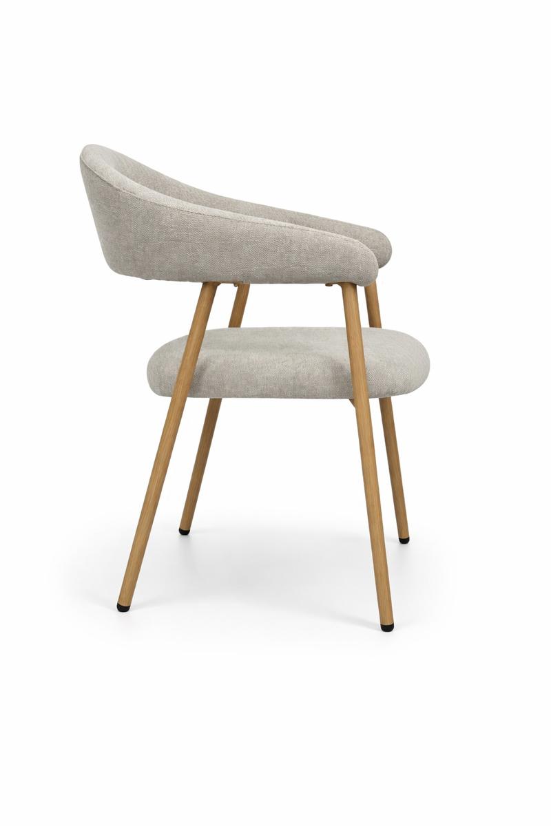 2x krzesło tapicerowane do jadalni VANO stelaż kolor dąb, tkanina szenil jasny beż cena za jedną sztukę 220 zł nr. 6