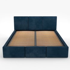 Łóżko tapicerowane do sypialni 180x200x88 cm podwójne z pojemnikiem modne granatowe - Miniaturka zdjęcia nr 13