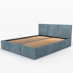 Łóżko tapicerowane do sypialni 180x200x100 cm podwójne z pojemnikiem modne morskie - Miniaturka zdjęcia nr 14