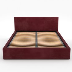 Łóżko tapicerowane do sypialni 180x200x88 cm podwójne z pojemnikiem basic bordowe - Miniaturka zdjęcia nr 14