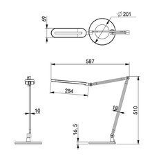 Lampka biurkowa K-BL1221 ALETTE 58.5x51x25 cm do salonu lub pokoju srebrny - Miniaturka zdjęcia nr 8