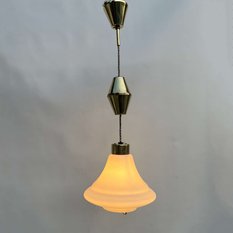 Lampa wisząca, Kamenický Šenov Czechosłowacja, lata 50. - Miniaturka zdjęcia nr 9