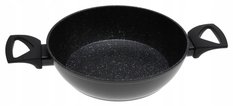 Garnek 28 cm 3,7 l niski płaski marmurowy wok indukcja gaz do kuchni - Miniaturka zdjęcia nr 4