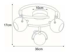 Lampa sufitowa K-8002/3G WH SALVA WHITE 36x17x36 cm do salonu lub pokoju biały - Miniaturka zdjęcia nr 3