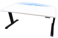 Biurko gamingowe elektryczne model 1 TOP 160x80x70-118 cm regulowane nogi LED RGB pilot białe - Miniaturka zdjęcia nr 3