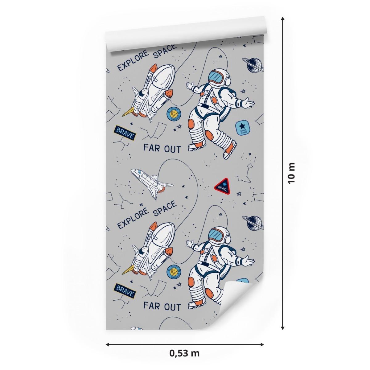 Tapeta Rakiety Kosmos ASTRONAUTA Planety Napisy  nr. 2