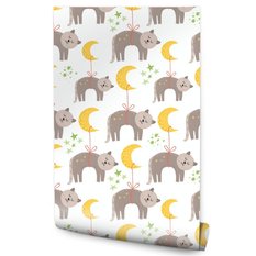 Tapeta Do Pokoju Dziecka KOTKI Księżyce Gwiazdki 53x1000  - Miniaturka zdjęcia nr 1