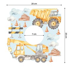 Naklejka Pod Włącznik Do Pokoju Chłopca Chmurki 20x20 Maszyny Wywrotki Styl Boho - Miniaturka zdjęcia nr 2