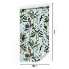 Tapeta Do Salonu Kolorowe PTAKI Tropikalne Rośliny  - Miniaturka zdjęcia nr 2