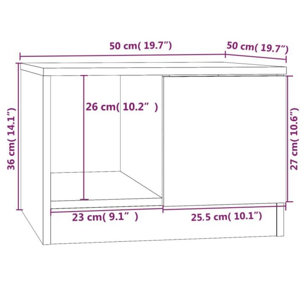 Stolik kawowy 50x50x36 cm z półką z drzwiczkami przydymiony dąb do salonu nr. 8