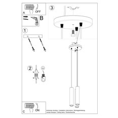 Lampa wisząca LINO 3P 100x20x20cm nowoczesna G10 do salonu - Miniaturka zdjęcia nr 5