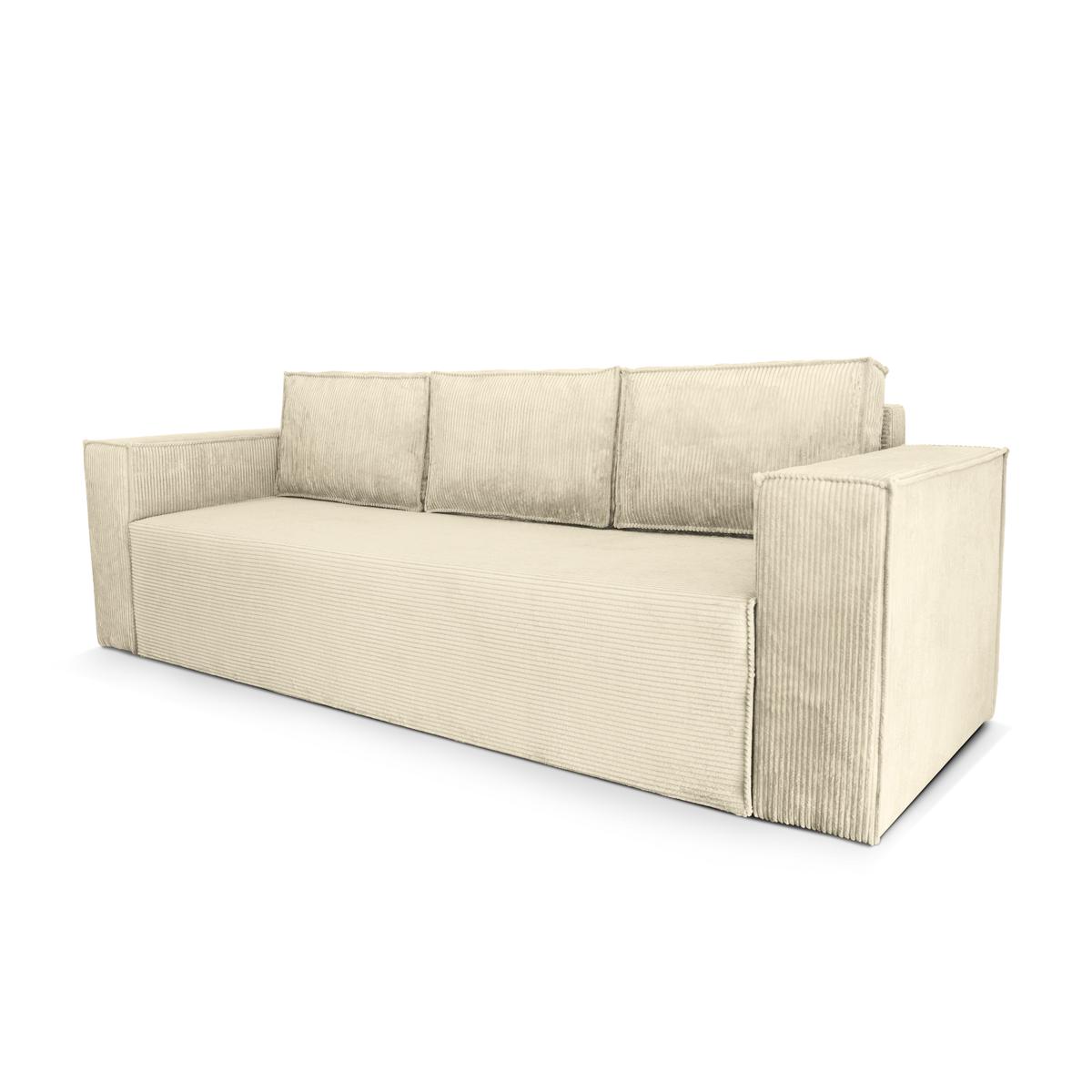 Kanapa rozkładana Verona 248x52x93 cm wersalka z funkcją spania i pojemnikiem sprężyny bonell sztruks beżowa do salonu WERONA nr. 9