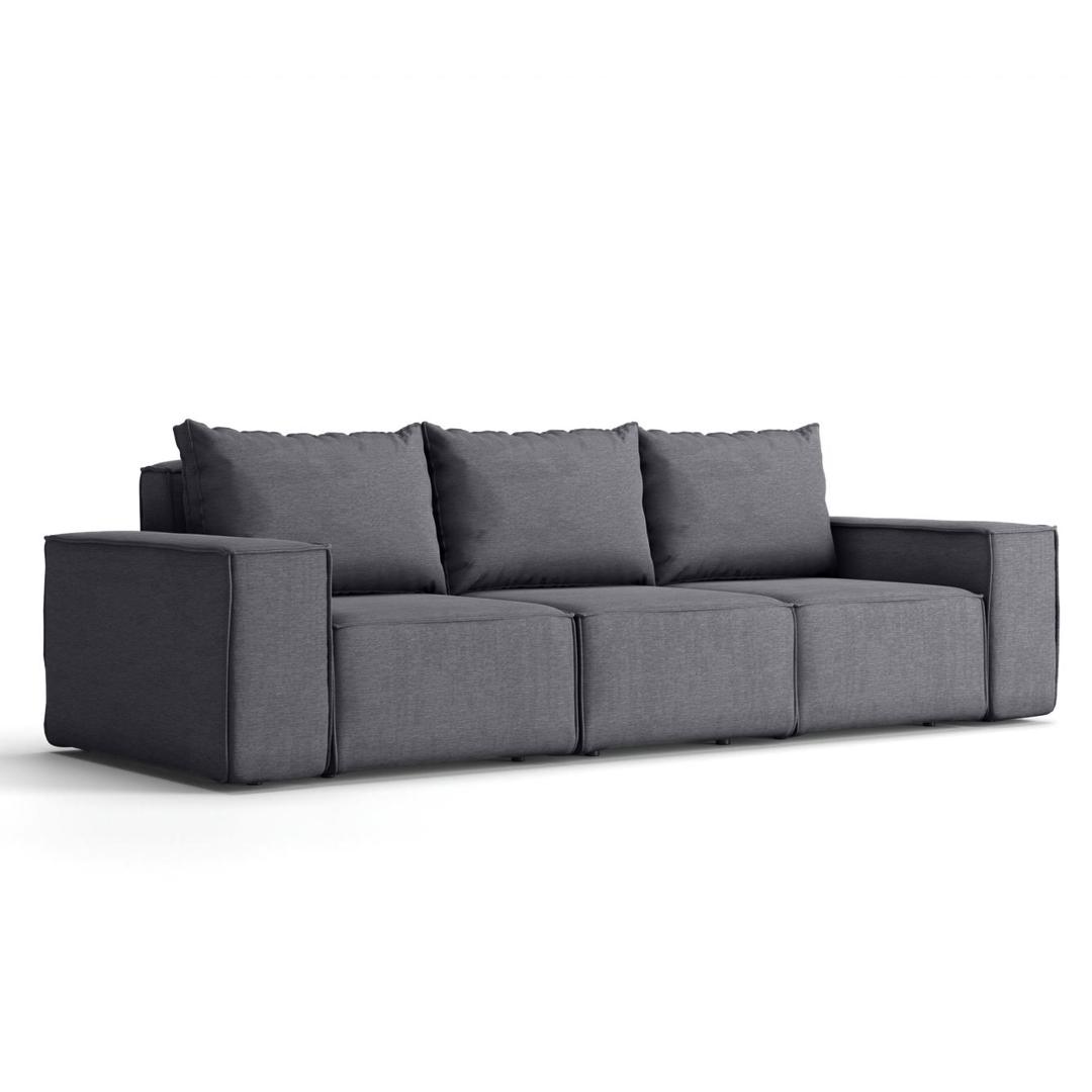 Sofa ogrodowa SONNE 245x88x73 cm 3 - osobowa wodoodporna na taras do ogrodu ciemnoszara