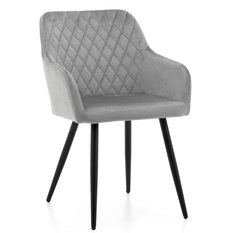 Krzesło TODI jasnoszare tapicerowane welurem do jadalni lub salonu